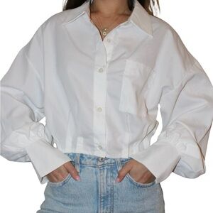 Women's White Button-Up Shirt